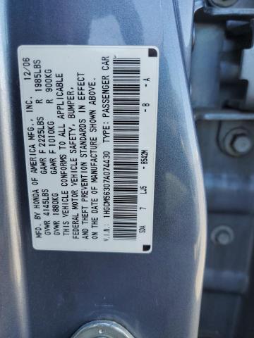 1HGCM56307A074430 - 2007 HONDA ACCORD SE BLUE photo 12