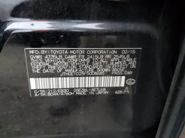 JTHCE1D25F5008685 - 2015 LEXUS IS 350 BLACK photo 13