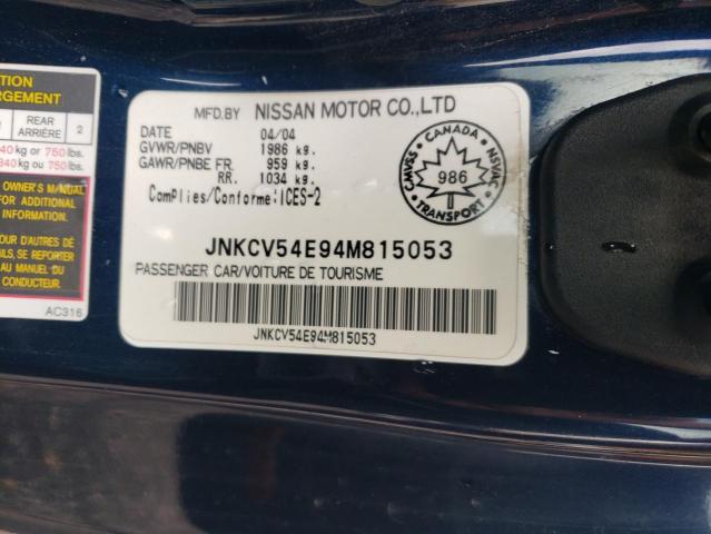 JNKCV54E94M815053 - 2004 INFINITI G35 BLUE photo 13