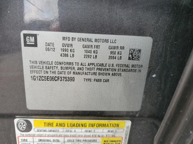 1G1ZC5E06CF375390 - 2012 CHEVROLET MALIBU 1LT GRAY photo 13