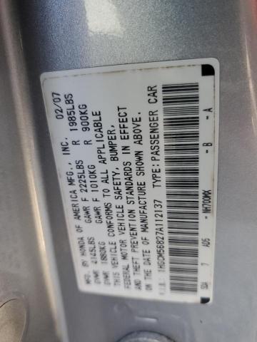 1HGCM56827A112137 - 2007 HONDA ACCORD EX SILVER photo 12