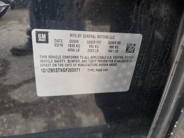 1G1ZB5STXGF265871 - 2016 CHEVROLET MALIBU LS Noir photo 12