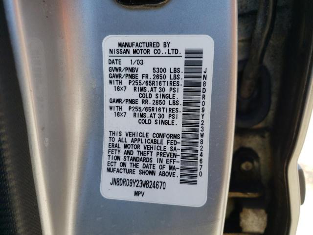 JN8DR09Y23W824670 - 2003 NISSAN PATHFINDER LE 银色 照片 14