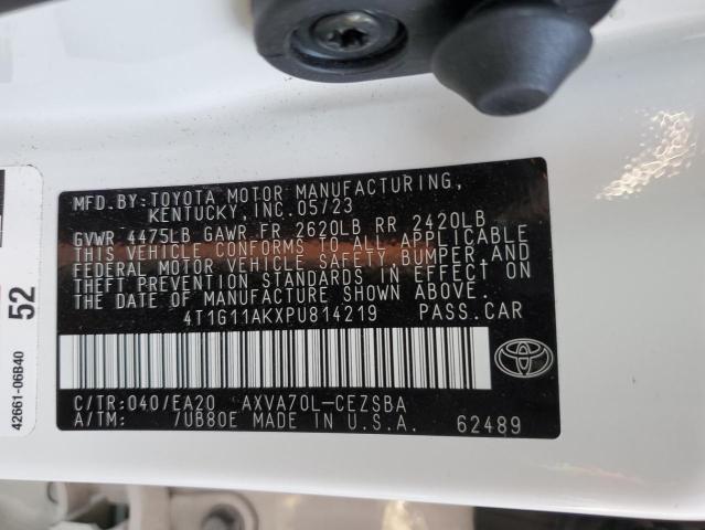 4T1G11AKXPU814219 - 2023 TOYOTA CAMRY SE NIGHT SHADE WHITE photo 13