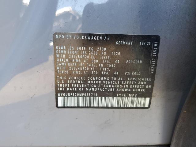 WVGUNPE20MP065719 - 2021 VOLKSWAGEN ID.4 PRO S 灰色 照片 12