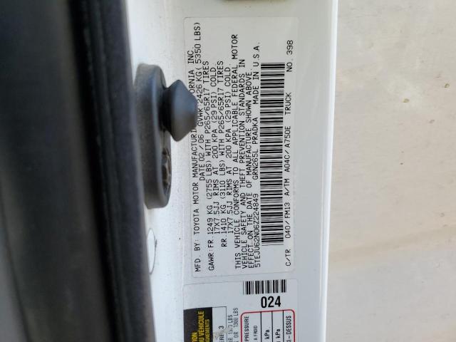 5TEJU62N06Z224849 - 2006 TOYOTA TACOMA DOUBLE CAB PRERUNNER WHITE photo 12