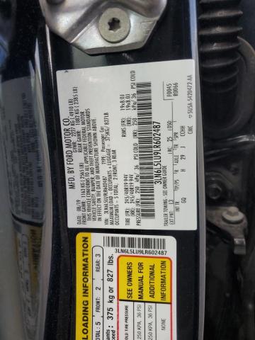 3LN6L5LU9LR602487 - 2020 LINCOLN MKZ RESERVE შავი ფოტო 12