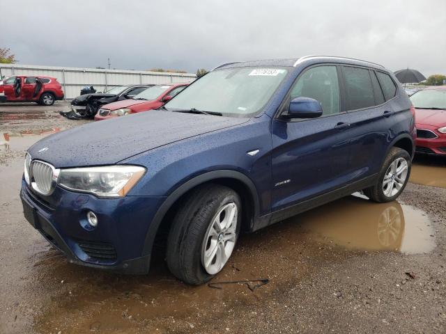 5UXWX7C58H0U42928 - 2017 BMW X3 XDRIVE35I BLUE photo 1