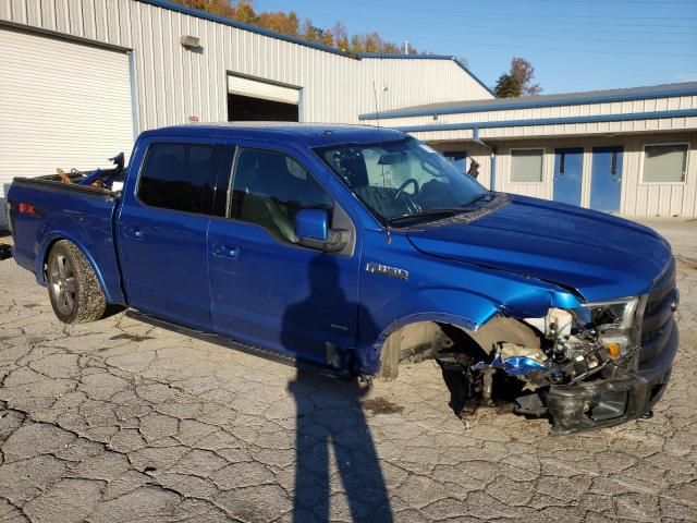 1FTEW1EG9FFC17911 - 2015 FORD F150 SUPERCREW BLUE photo 4