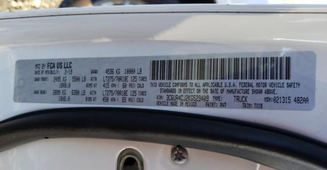 3C6UR4CJ2KG529409 - 2019 RAM 2500 TRADESMAN Ақ фото 12