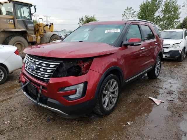 1FM5K8FH9HGB51123 - 2017 FORD EXPLORER LIMITED RED photo 1