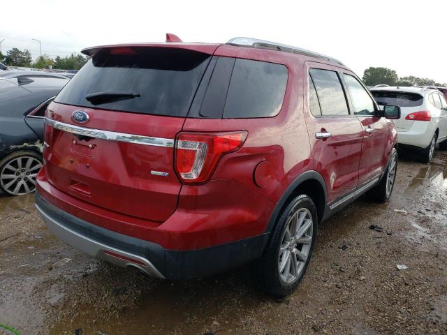 1FM5K8FH9HGB51123 - 2017 FORD EXPLORER LIMITED RED photo 3