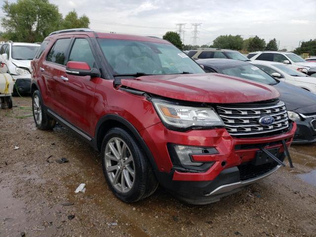 1FM5K8FH9HGB51123 - 2017 FORD EXPLORER LIMITED RED photo 4
