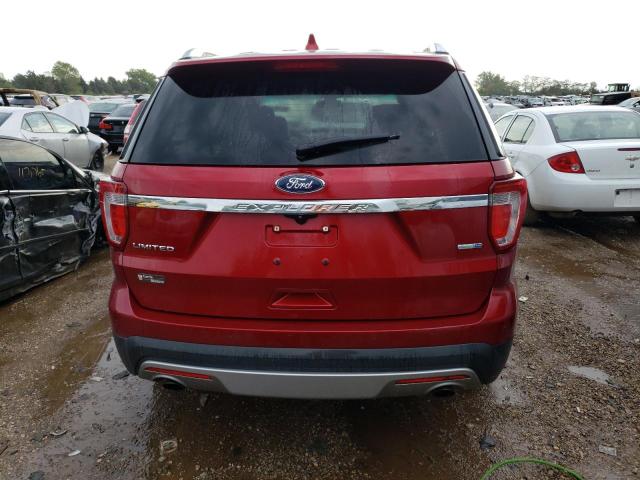 1FM5K8FH9HGB51123 - 2017 FORD EXPLORER LIMITED RED photo 6