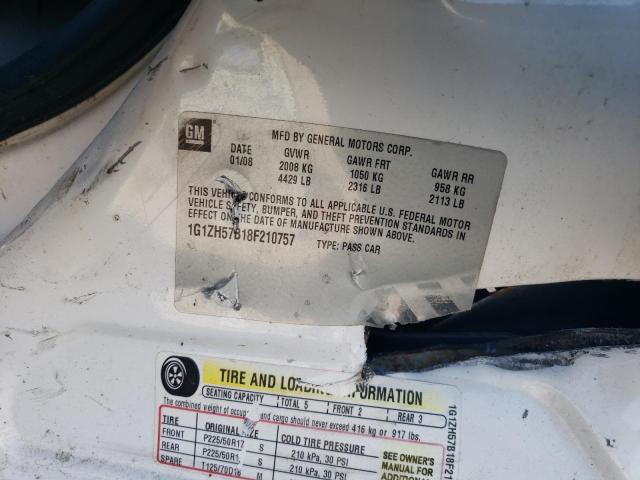 1G1ZH57B18F210757 - 2008 CHEVROLET MALIBU 1LT Ağ foto 12