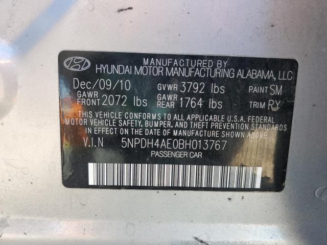 5NPDH4AE0BH013767 - 2011 HYUNDAI ELANTRA GLS SILVER photo 13