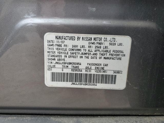 JNKAJ09F48M350954 - 2008 INFINITI EX35 BASE 灰色 照片 13