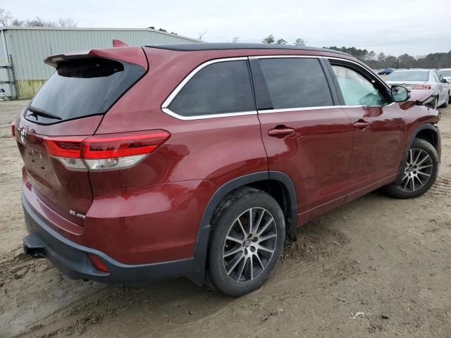 5TDJZRFH7HS365666 - 2017 TOYOTA HIGHLANDER SE BURGUNDY photo 3