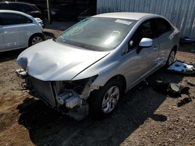 19XFB2F54DE239003 - 2013 HONDA CIVIC LX SILVER photo 2