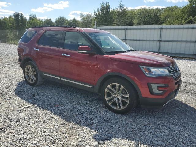 1FM5K7FH1GGB61587 - 2016 FORD EXPLORER LIMITED RED photo 4