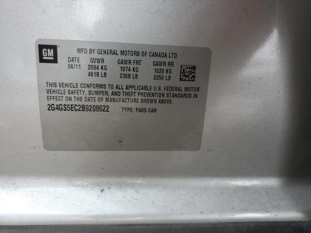 2G4GS5EC2B9208622 - 2011 BUICK REGAL CXL SILVER photo 12