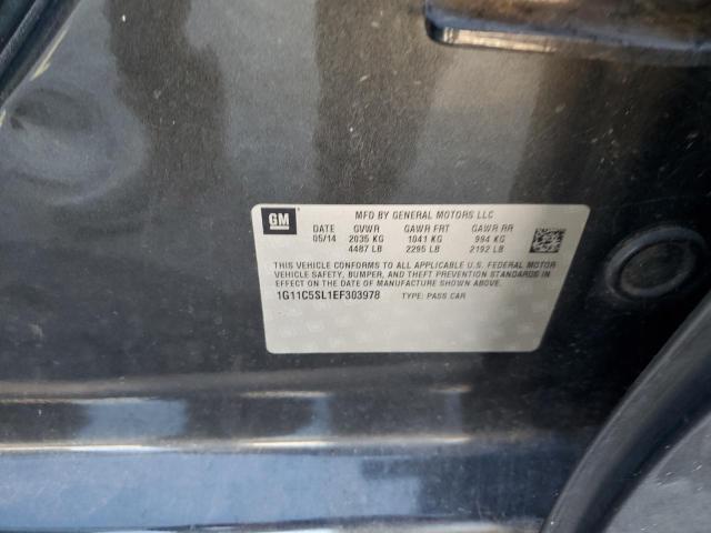 1G11C5SL1EF303978 - 2014 CHEVROLET MALIBU 1LT BLACK photo 12