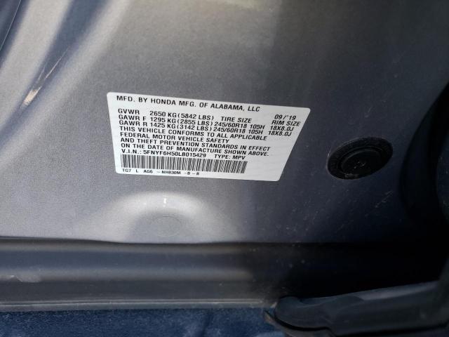 5FNYF6H50LB015429 - 2020 HONDA PILOT EXL SILVER photo 13