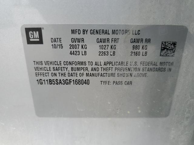 1G11B5SA3GF168040 - 2016 CHEVROLET MALIBU LIM LS SILVER photo 12