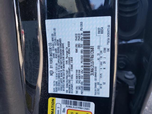 3LN6L2LU7FR612681 - 2015 LINCOLN MKZ HYBRID BLACK photo 13