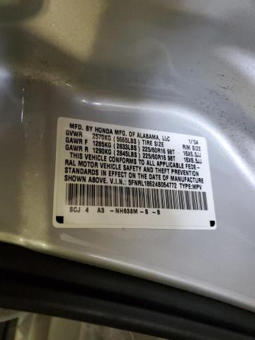 5FNRL18624B064772 - 2004 HONDA ODYSSEY EX SILVER photo 13