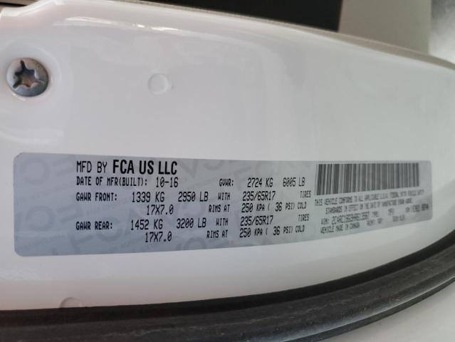 2C4RC1BG9HR613587 - 2017 CHRYSLER PACIFICA TOURING L WHITE photo 13