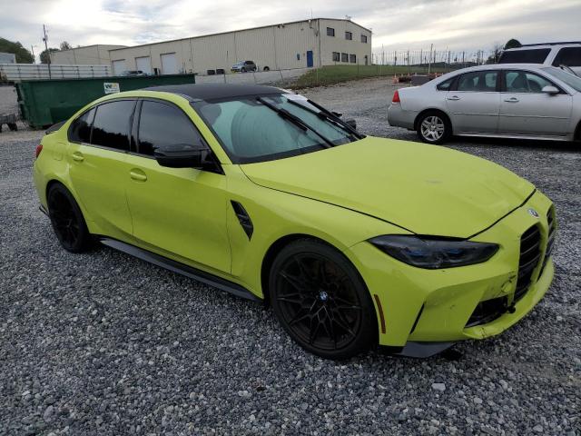 WBS33AY06NFL98827 - 2022 BMW M3 COMPETITION YELLOW photo 4