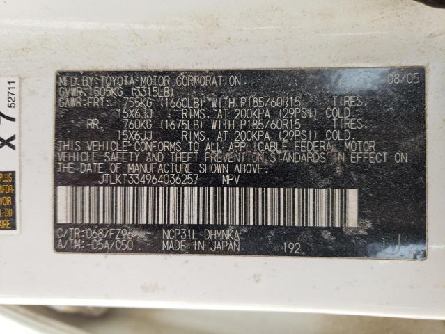 JTLKT334964036257 - 2006 TOYOTA SCION XB Weiß Foto 12