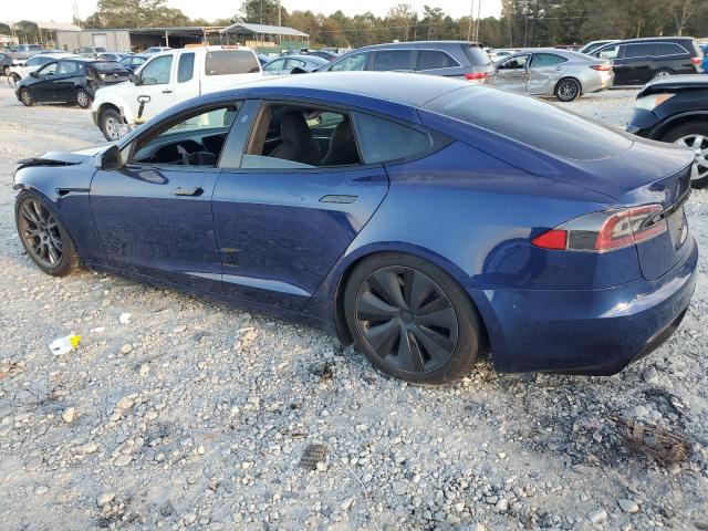 5YJSA1E54MF454078 - 2021 TESLA MODEL S ლურჯი ფოტო 2