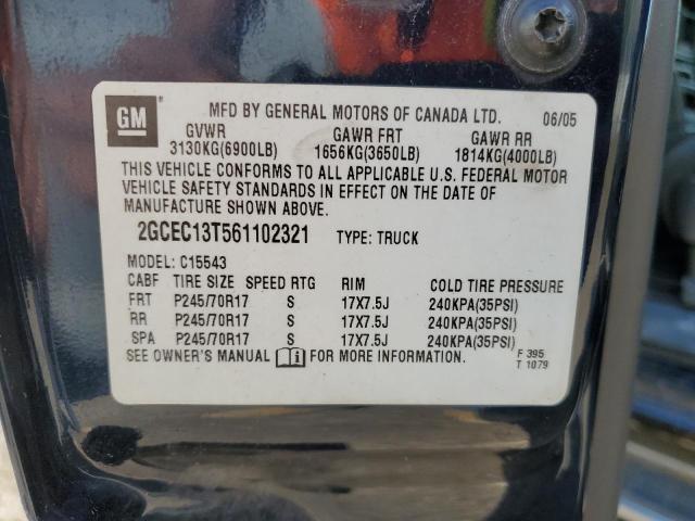 2GCEC13T561102321 - 2006 CHEVROLET SILV1500 2 C1500 BLUE photo 12