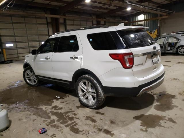 1FM5K8F83HGA15134 - 2017 FORD EXPLORER LIMITED WHITE photo 2