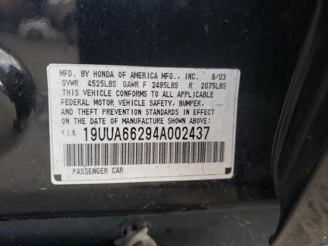 19UUA66294A002437 - 2004 ACURA TL BLACK photo 13