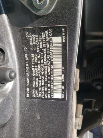 SHHFK7H49JU207055 - 2018 HONDA CIVIC SPORT გრაფიტი ფოტო 12