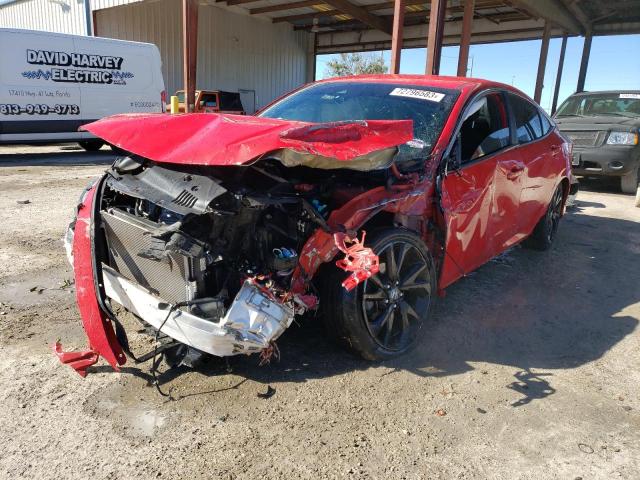 2HGFC2F8XKH593165 - 2019 HONDA CIVIC SPORT წითელი ფოტო 1