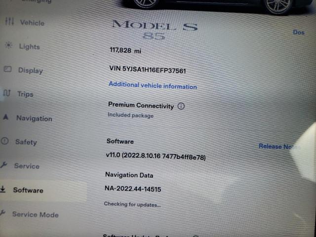 5YJSA1H16EFP37561 - 2014 TESLA MODEL S Մոխրագույն լուսանկար 9