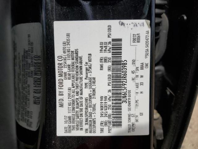 3LN6L5F92JR603985 - 2018 LINCOLN MKZ RESERVE შავი ფოტო 12