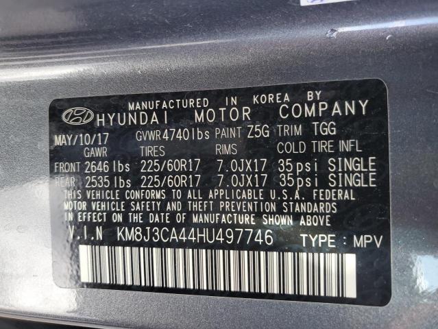 KM8J3CA44HU497746 - 2017 HYUNDAI TUCSON LIMITED BLUE photo 13