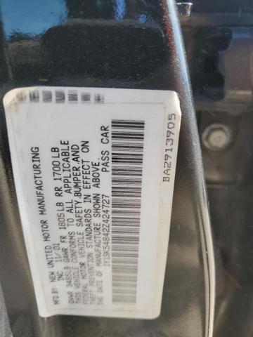 1Y1SK54842Z424727 - 2002 CHEVROLET GEO PRIZM BASE BLACK photo 12