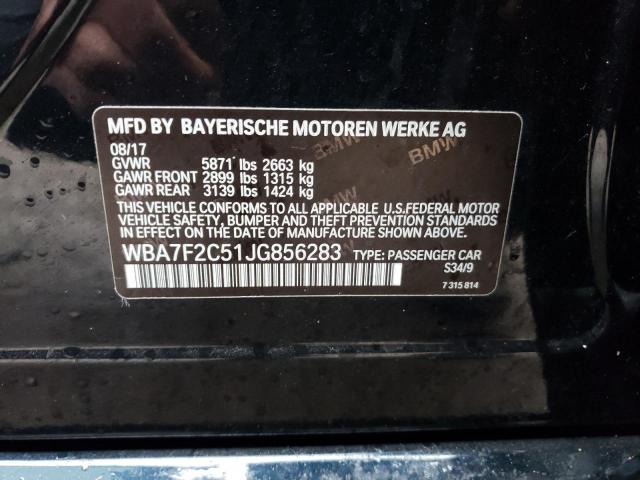 WBA7F2C51JG856283 - 2018 BMW ALPINA B7 BLUE photo 12