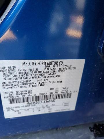 MAJ3S2GE4LC368887 - 2020 FORD ECOSPORT SE BLUE photo 13