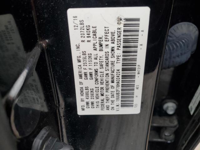 19UUB2F78HA004204 - 2017 ACURA TLX ADVANCE BLACK photo 12