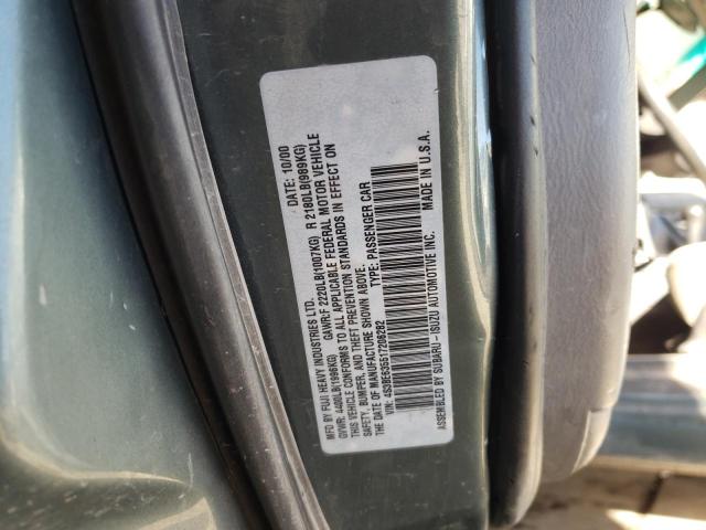 4S3BE635517206282 - 2001 SUBARU LEGACY L GREEN photo 12