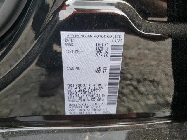 1N4BL4CV1RN320125 - 2024 NISSAN ALTIMA SR BLACK photo 12