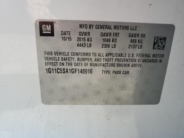 1G11C5SA1GF148916 - 2016 CHEVROLET MALIBU LIM LT 白色 照片 12