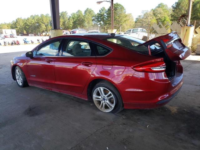 3FA6P0LU3JR255253 - 2018 FORD FUSION SE HYBRID RED photo 2